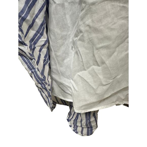 Calvin Klein Size 0 Blue White Striped Fit Flare Knee Dress Picnic Cottagecore - Picture 8 of 14